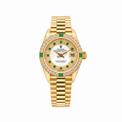 Rolex Datejust 26MM 79078 18K Yellow Gold Diamonds Emeralds Watc